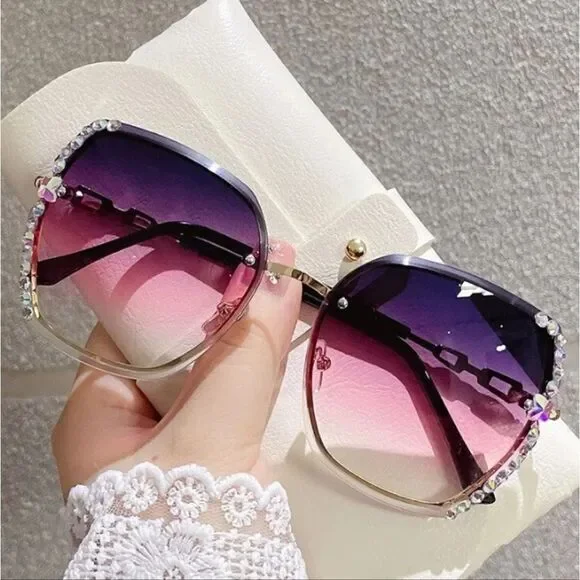 Pink & Purple Ombre Tinted Fashion Sunglasses - Picture 1 of 1
